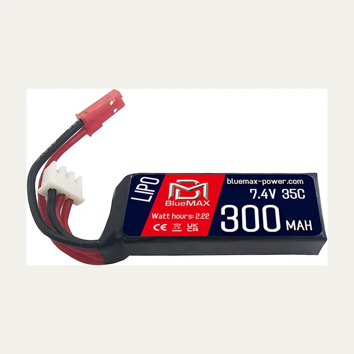 АКБ BlueMAX 300mAh 7.4V Li-Po Battery 7*19*48 JST for HPA