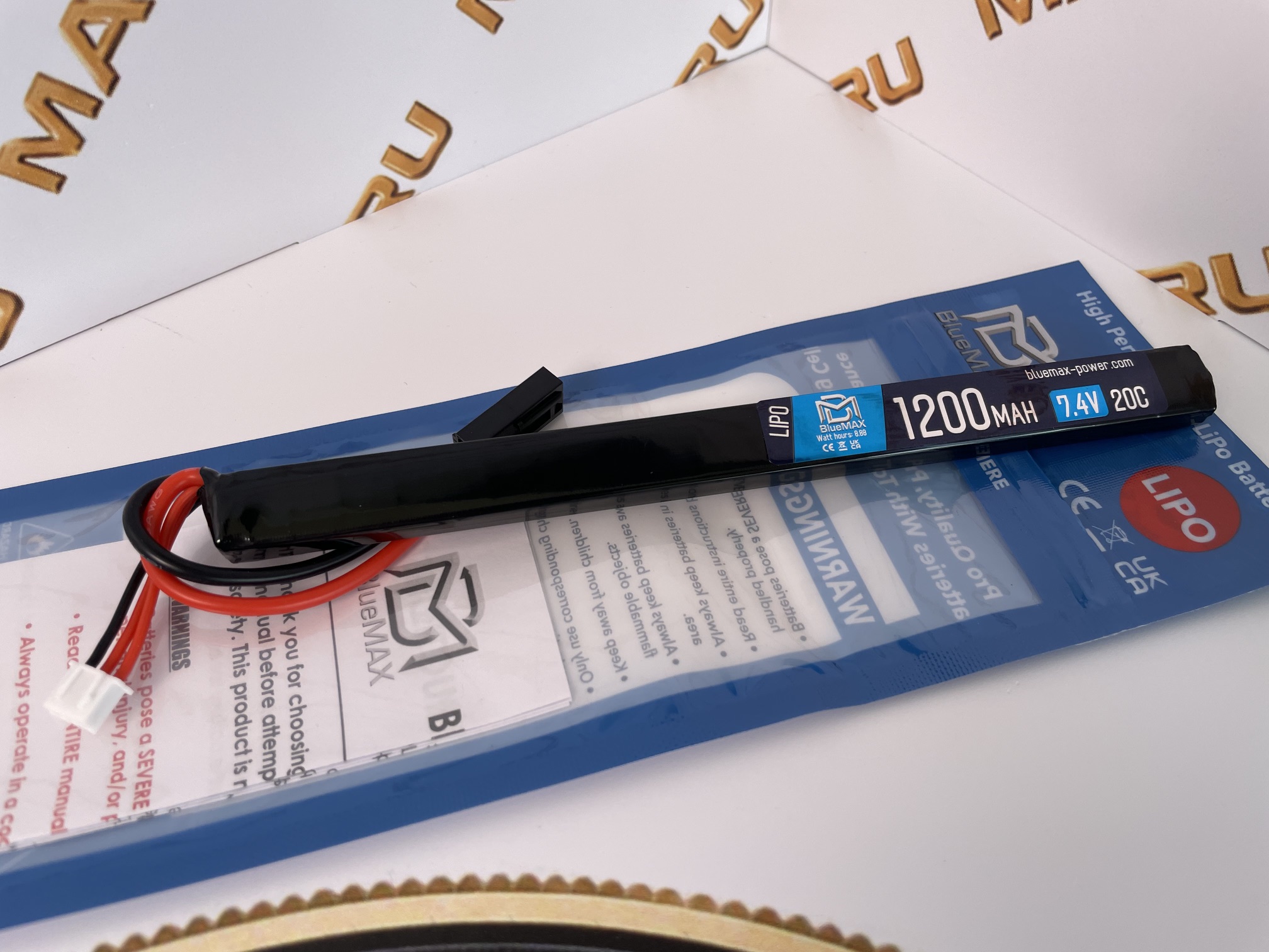 Фото похожей модели для «АКБ BlueMAX 1200mAh Lipo 7.4V 20C slim AK stick 11.5x17x185mm АК-серия»