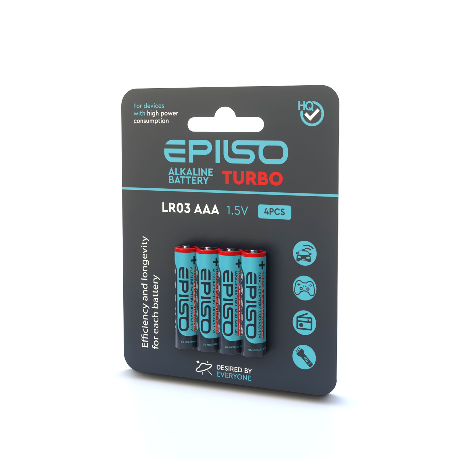 Батарейка EPILSO AAA LR03 TURBO 4 BLISTER CARD